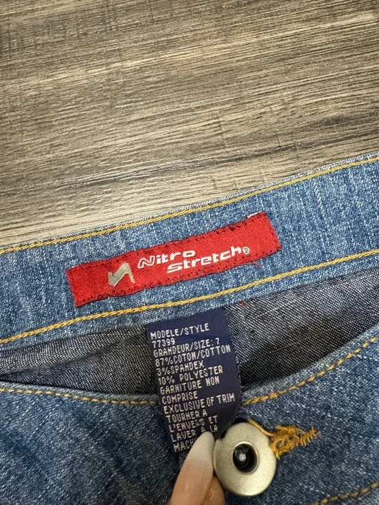 Striped Multi-Blue Denim Flare Jeans - Picture 4 of 4